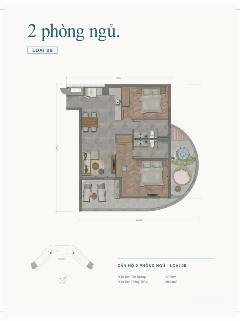 layout căn hộ Dự án Ixora Hồ Tràm by Fusion
