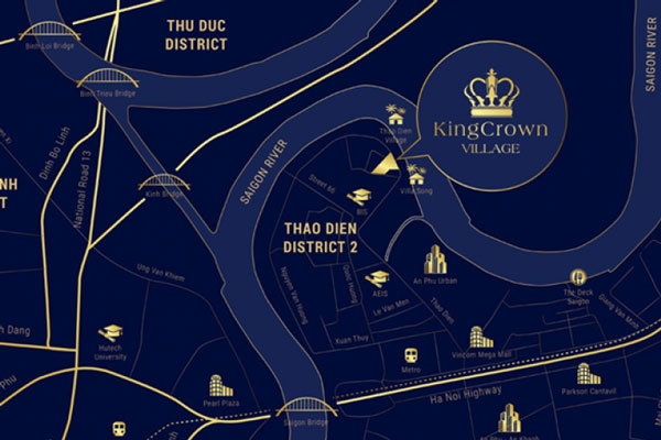 vị trí dự án king Crown Village Thảo Điền